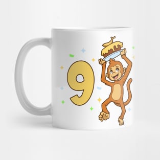 I am 9 with ape - kids birthday 9 years old Mug